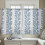 Sheer Curtains Blue Leaf Pattern 52x54 Inch Light Filtering 4