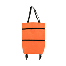 Foldable Shopping Cart Bag with Metal Frame, Waterproof Oxford Fabric, Detachable Handle – Compatible with Supermarket & Mall Use