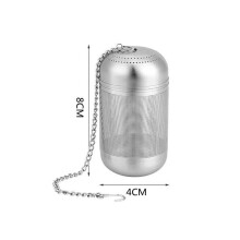 Metal Tea Infuser Stainless Steel Loose Leaf Strainer Filter Herbal Spice -Small With Chain