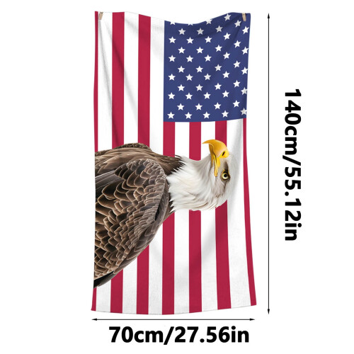 Serviette de plage drapeau américain en coton anti-sable 76 x 152 cm 2
