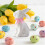 Ceramic Easter Bunny Figurines with Gingham Bows Set of 4 3