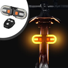 Semnalizare spate LED wireless pentru biciclete, reîncărcabilă USB, telecomandă, impermeabilă - Compatibilă cu biciclete de munte și de șosea