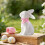 Ceramic Easter Bunny Figurines with Gingham Bows Set of 4 4
