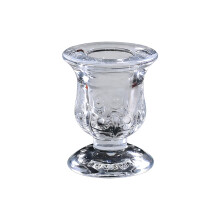 Bougeoirs coniques en verre transparent – Lot de petits bougeoirs épais pour la Saint-Valentin, les mariages, Noël, les fêtes et la décoration