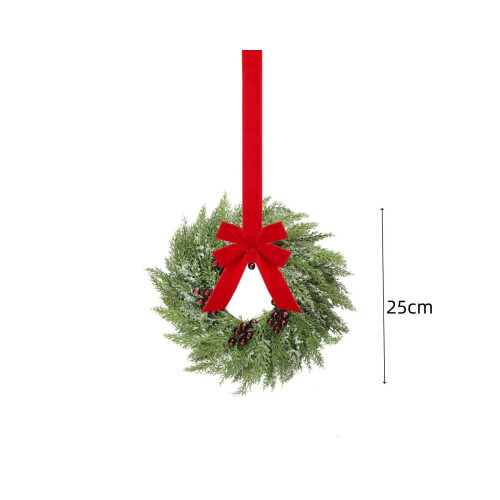 Mini kunstig julekrans med røde bær, 1-pakning 2