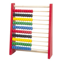 Colorful Wooden Abacus Stand for Kids – Multi-Color Counting Toy, Preschool Math Learning & Motor Skills Development (M-Red)