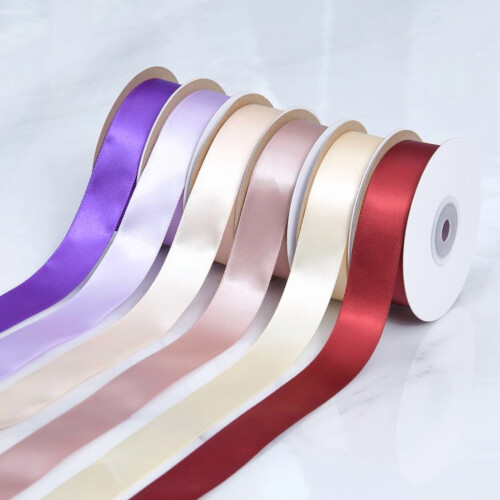 Weinrotes Polyester-Satinband, 1,5 cm  18,3 m, 2 Rollen 1