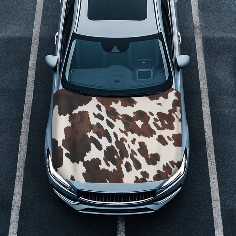 Cow Print Car Hood Cover Â Removable, Washable, Universal Fit For Trucks, Cars, Suvs, Vans; Compatible With All Models 9180435380302