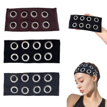 Bentiță elastică cu inele goale, accesoriu de păr casual elastic pentru fete, bandă largă punk grunge, bentițe cu design la modă cu inele