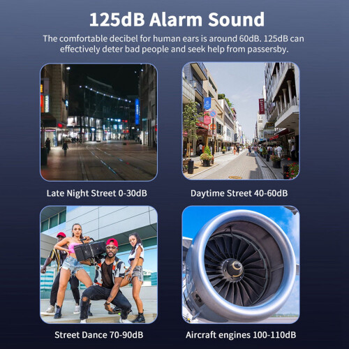 Personal Alarm Siren 125dB Portable Keychain for Security 2