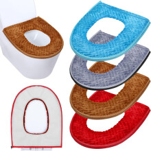 Washable Toilet Seat Covers with Zipper 4pcs Gray Violet