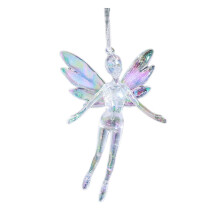 Angel Christmas Tree Hanging Ornament, Plastic Clear Angel Figurines Ornaments Xmas Drop Pendant, for Family Christmas Holiday Party Decor 5.1 in