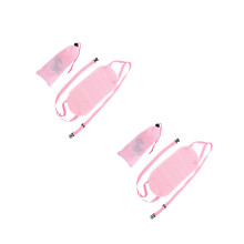 2Sets Adjustable Pink Oxford Cloth Office Foot Hanger Travel Footrest