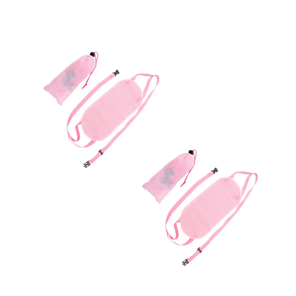 2Sets Adjustable Pink Oxford Cloth Office Foot Hanger Travel Footrest-image-OPC-PSCZCBN-NEW