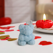Rose Bear illatgyertya ajándékszett – Levendula/Rózsa/Jázmin, Hosszantartó aromaterápiás gyertya Valentin-napra, évfordulóra,