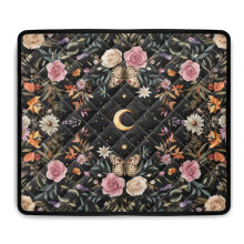 Water-Resistant Washer & Dryer Dust Cover Pad, 24x19.7", Butterfly Rose Foliage Moon Design – Compatible with Most Machines