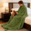 Ribbed Fleece Throw Blanket Green 78.7x70 in 4
