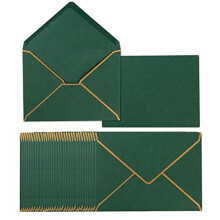 50 Pack Envelopes Card with Gold Border for Office, Wedding Gift Cards, Invitations, Graduation, Baby Shower, Parties