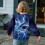 Blaues Lightning Shark Sweatshirt für Mädchen, Größe 5-6 4