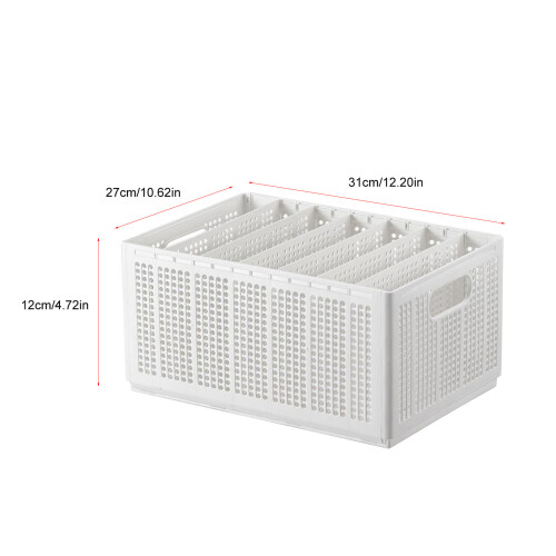 Foldable White Clothing Storage Box 7 Grids with Adjustable Dividers 1