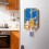 Yellow Crane Tower Magnetic Fridge Magnet Blue 3D 5