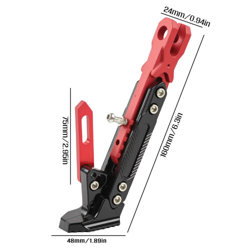 Motorcycle Footrest Bracket Adjustable Kickstand Red 2