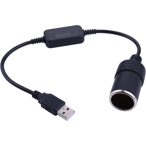 Kabel USB A samec - 12V autozásuvka samice, 1,2 m 1