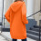 Women's Hooded Sweatshirt Longline Two-Way Zipper Oversized 5