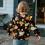 Hanorac cu volane pentru fete, model Maple Leaf Pumpkin Fall 4