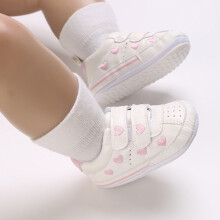 Tao Baby Squeaky PU Leather Walking Shoes, Non-Slip Rubber Sole, Soft Flat First Walkers for Toddlers & Infants – Pink