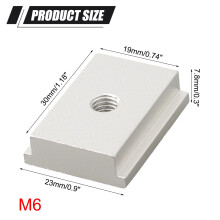 5pcs T-Track Slider for Woodworking Table Saw/Drill Miter Saw M6/M8 T-Track Slider Aluminum Alloy Silver T-Slot Nut Accessories, Adjustable Kits