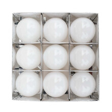 6pcs Plastic Pearl Christmas Ornaments + 9pcs Indoor/Outdoor Decorations, White – Compatible with Standard Tree Hooks
