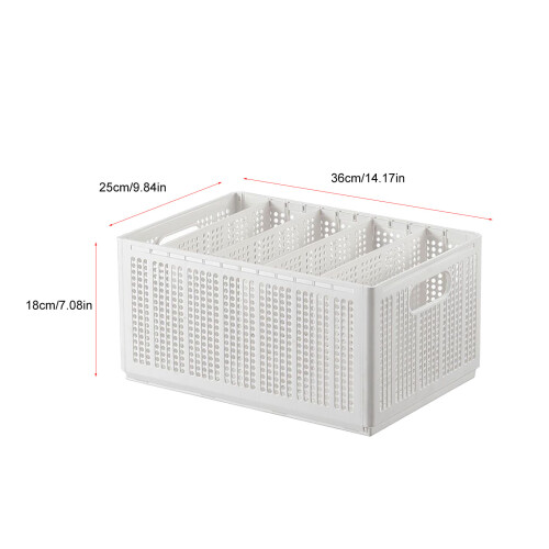 Foldable White Pants Storage Box with Adjustable Dividers, 5 Grids 1