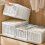 Foldable White Pants Storage Box with Adjustable Dividers, 5 Grids 4