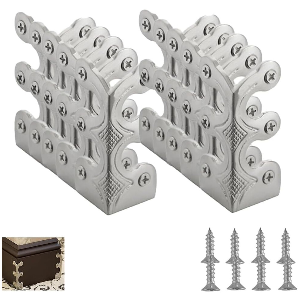 Vintage Solid Brass Baseboard Corner Protectors – Decorative Metal Edge Guards for Furniture & Cabinets, compatible with standard baseboards