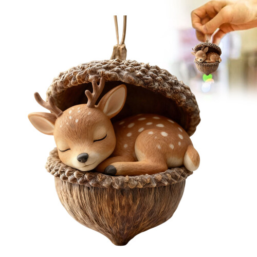 Acrylic Animal Christmas Ornament – Sleeping Squirrel, 1
