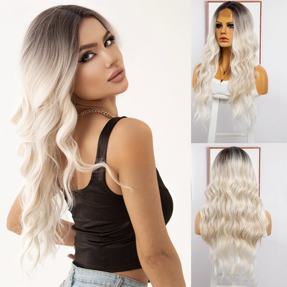 Glueless Synthetic Lace Front Wigs for Women â Pre-Plucked, Pre-Cut, Long Wavy, Middle Part, Ready in 3 Secs
