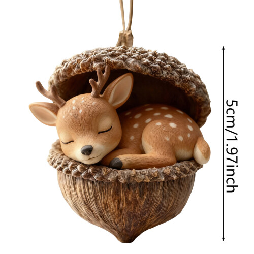 Acrylic Animal Christmas Ornament – Sleeping Squirrel, 2