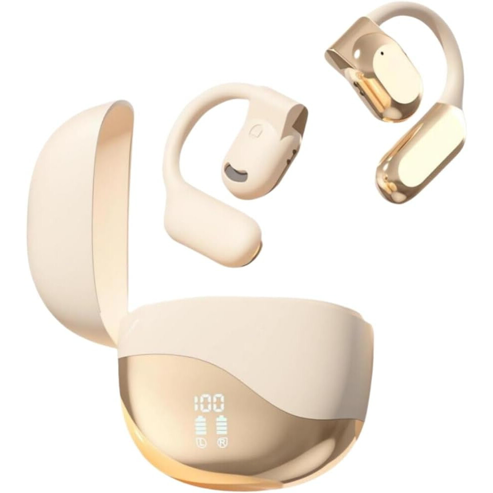 Open-Ear Gaming Headphones, Air Conduction Hifi, Ipx5, Noise Cancelling, Bluetooth, Mic, Flexible Earhooks, 58H, For Android/Ios (Yellow) Yellow 9377112603513