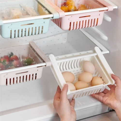 2PCS Refrigerator Organizers and Storage - Pull-Out Storage Bin for Eggs, Fruits & Vegetables 1