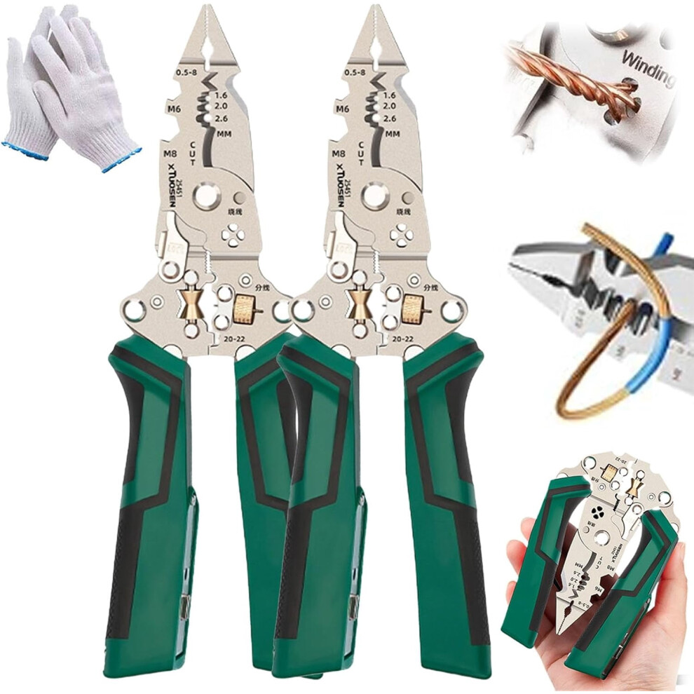 16-In-1 Wire Stripper Twister Tool: Cutter, Puller, Cable Scissors, Voltage Tester, Pliers Â Foldable & Professional 9027700607422