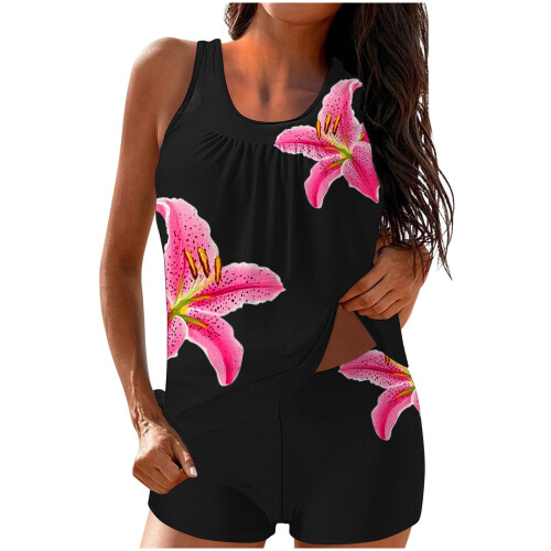 Costume da bagno da donna a due pezzi, sobrio e con imbottitura integrata. 1
