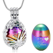 Teardrop Butterfly Urn Necklace for Ashes Hollow Cremation Jewelry Memorial Locket Urn Pendant Necklace Mini Keepsake Urn for Human Pet