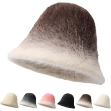 Kunstpelz-Bucket-Hat, weicher, flauschiger Plüsch-Winterhut, 1 Stück