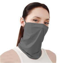 Tao Women Face Shield Multipurpose Protector Neck Gaiter Elastic Face Mask Bandana With Ear Loops Breathable Ice Silk BibDark GrayFree Size