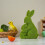 Flocked Resin Easter Bunny Decorative Figurine 1