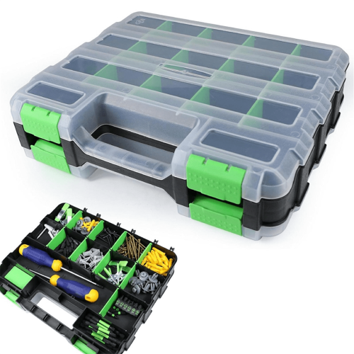 Multipurpose Tools Organizer Box with 34 Compartments Hardware Storage Container for Nuts Small Parts Screw Fasteners 1
