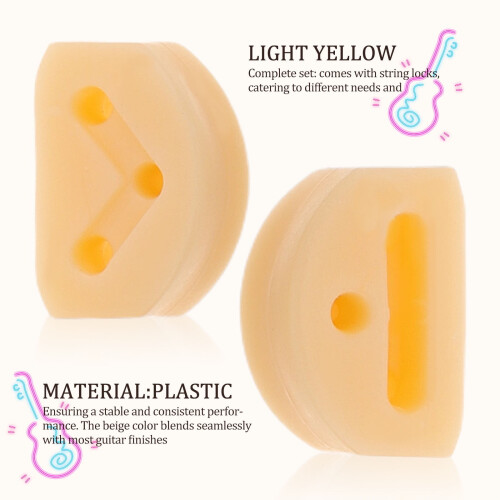 Guitar Bridge Beads Light Yellow 6 pcs 2