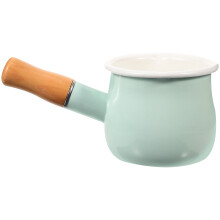 Magnifique petite casserole en émail avec poignée en bois, casserole antiadhésive pour la cuisine