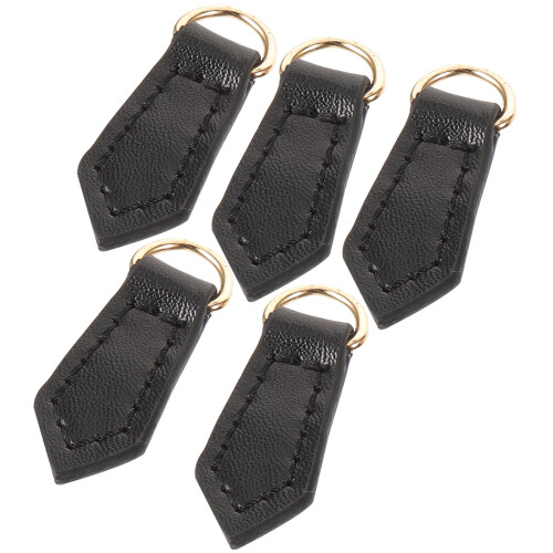 HOMEMAXS 5 Pcs Zipper Tape Pulls Hand-stitched Genuine Leather Tent Replaceable Tabs 2